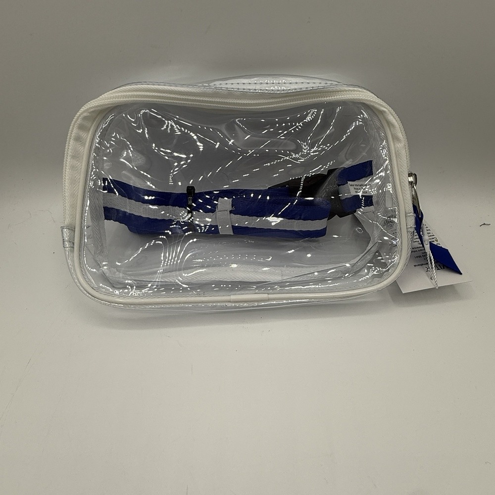 Clear Bag Game Day Waist‎ Pouch, Clear w/ Blue Adjustable Strap NWT